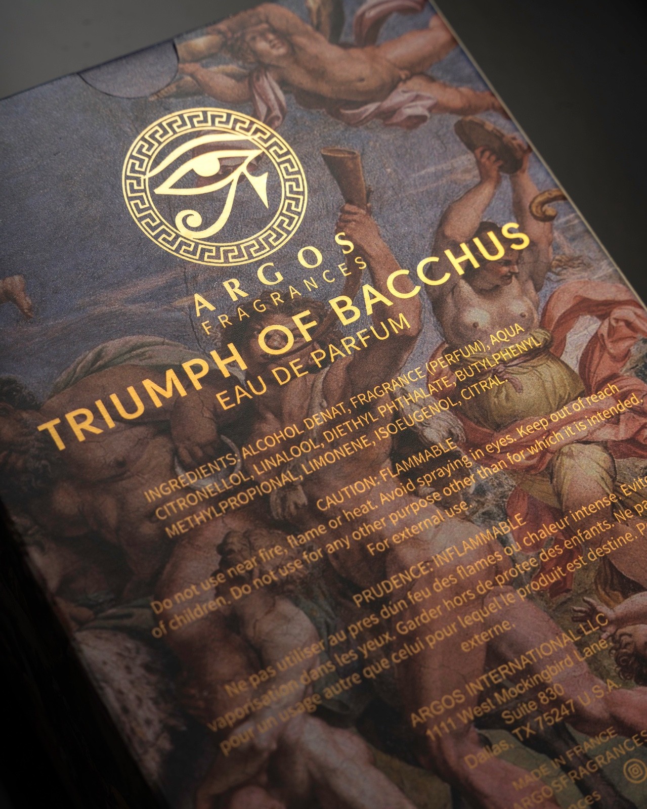 Argos Triumph of Bacchus 3.4oz/100mL Eau de Parfum - Brand New in Box