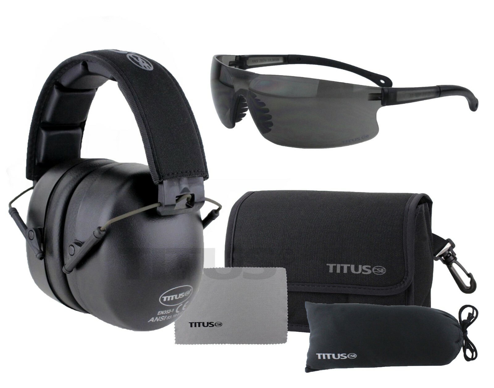 Titus 3 Series - 37 NRR Noise Reduction Hearing Protection & G45 Z87+ Glasses