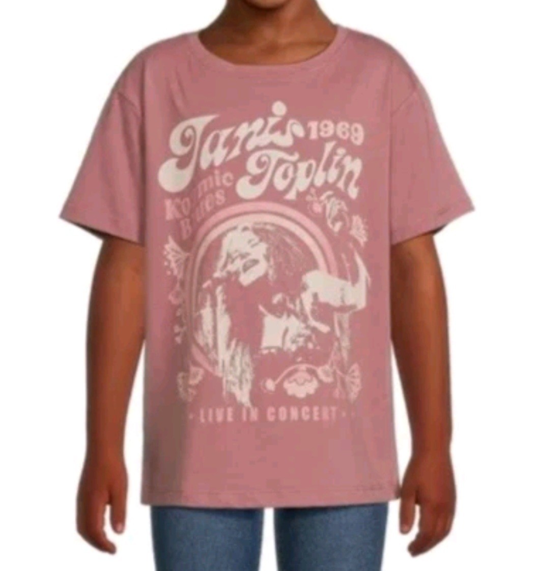 Janis Joplin Kozmic Blues 1969 Live Concern Graphic T-Shirt Youth Size: L(10-12)