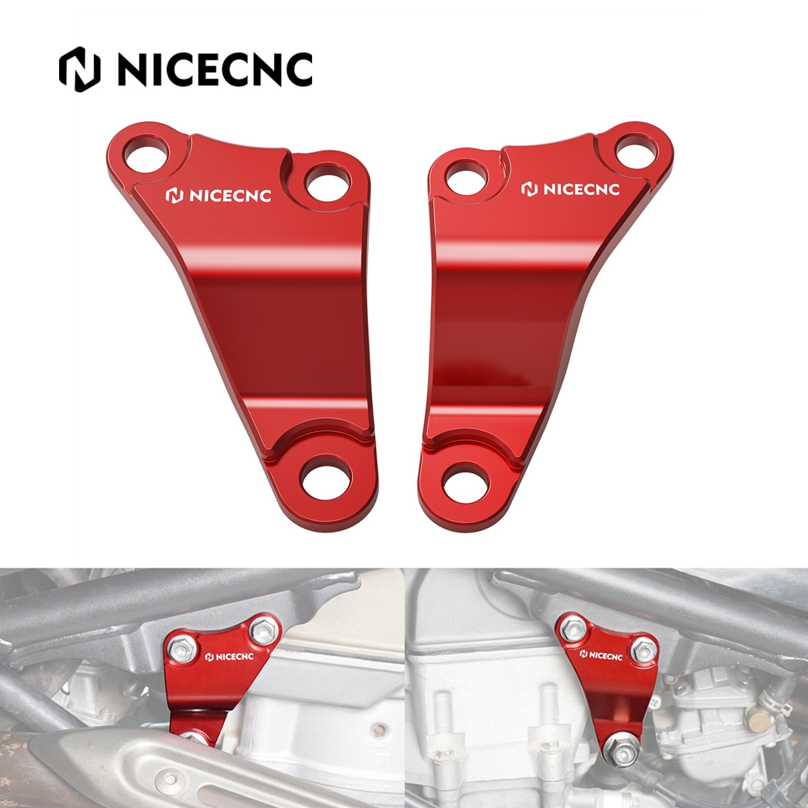 For Honda TRX450ER Electric Start Engine Upper Stay Mount Brackets 2006-2014 Red