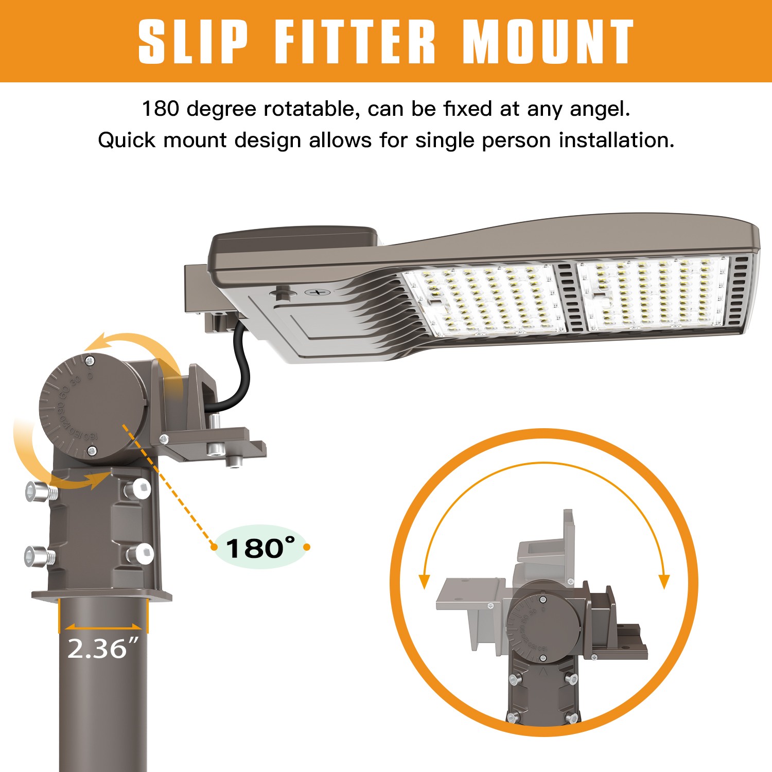 320W LED Parking Lot Light with Dusk-to-Dawn Photocell Commercial Street Lights