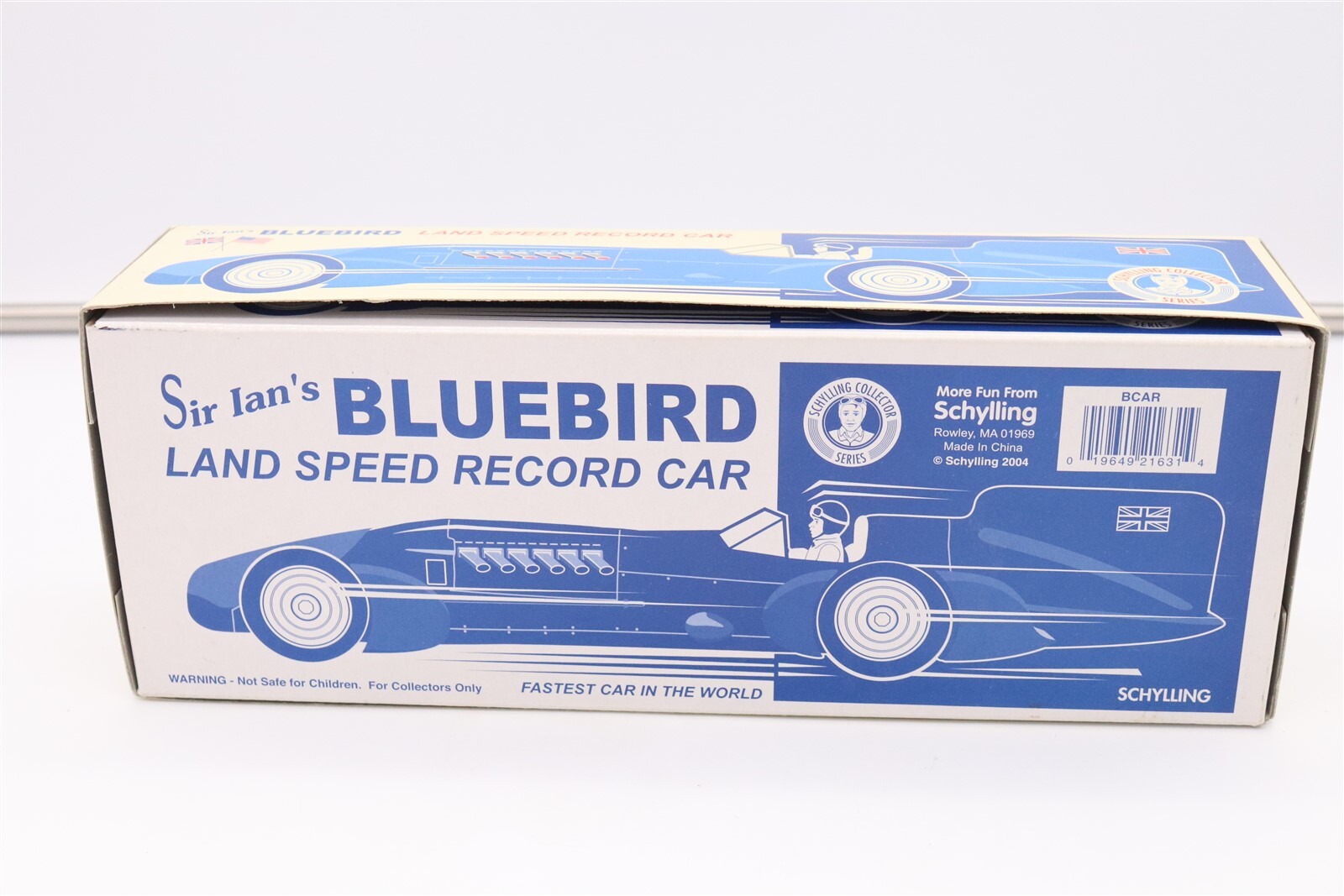 SCHYLLING COLLECTOR SERIES SIR IANS BLUEBIRD LAND SPEED RECORD TIN WIND UP CAR