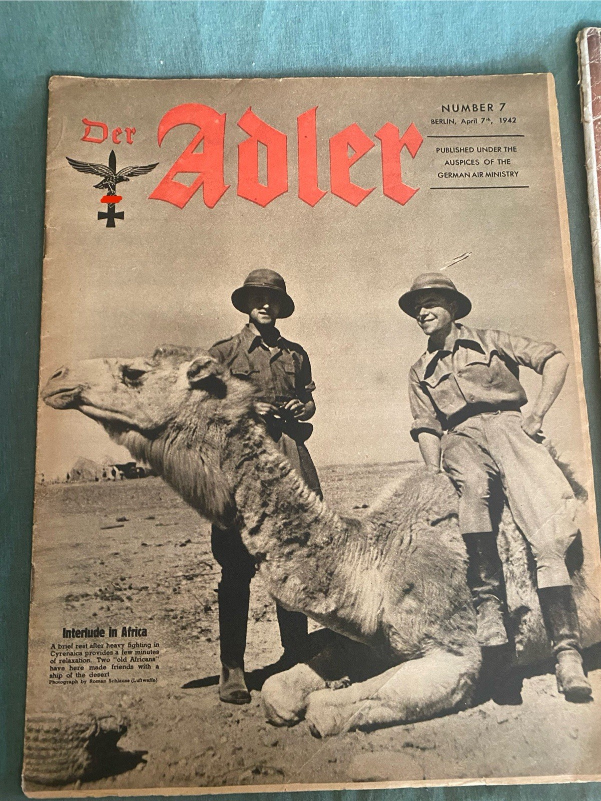 Vintage Original WW2 Magazines Rare Afrika Korps Motorschau Art