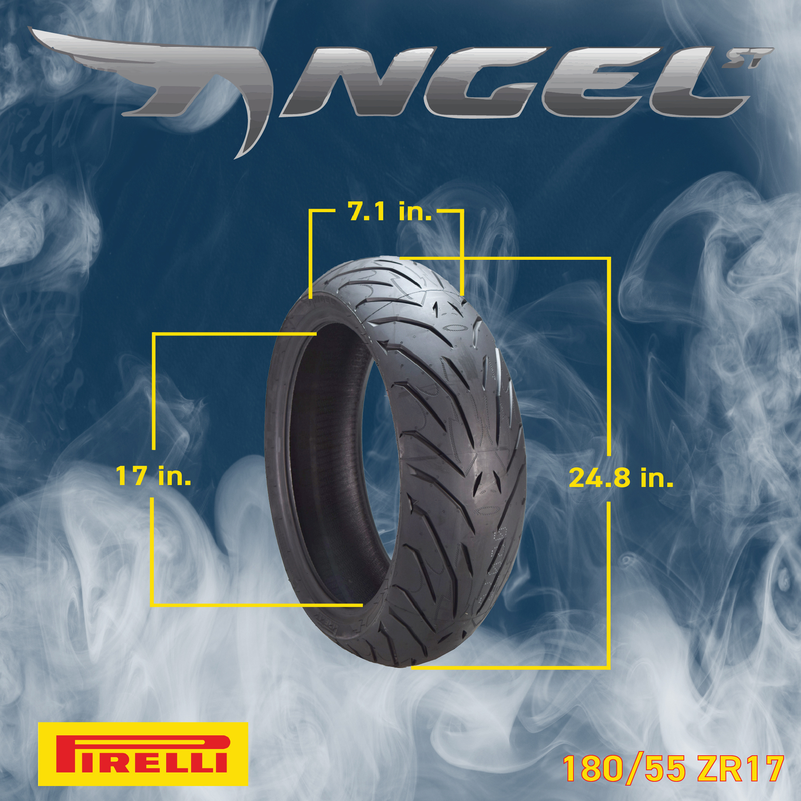 PIRELLI TIRE ANGEL ST Front & Rear set 120/70-17 180/55-17 Motorcycle Tires
