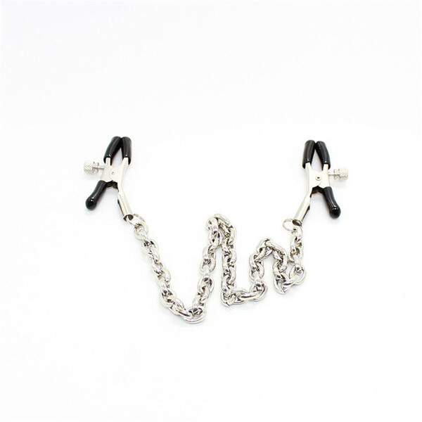 2 Head Adjustable Breast Nipple Clamps With Chain Sexy Raunchy Women Men Toy