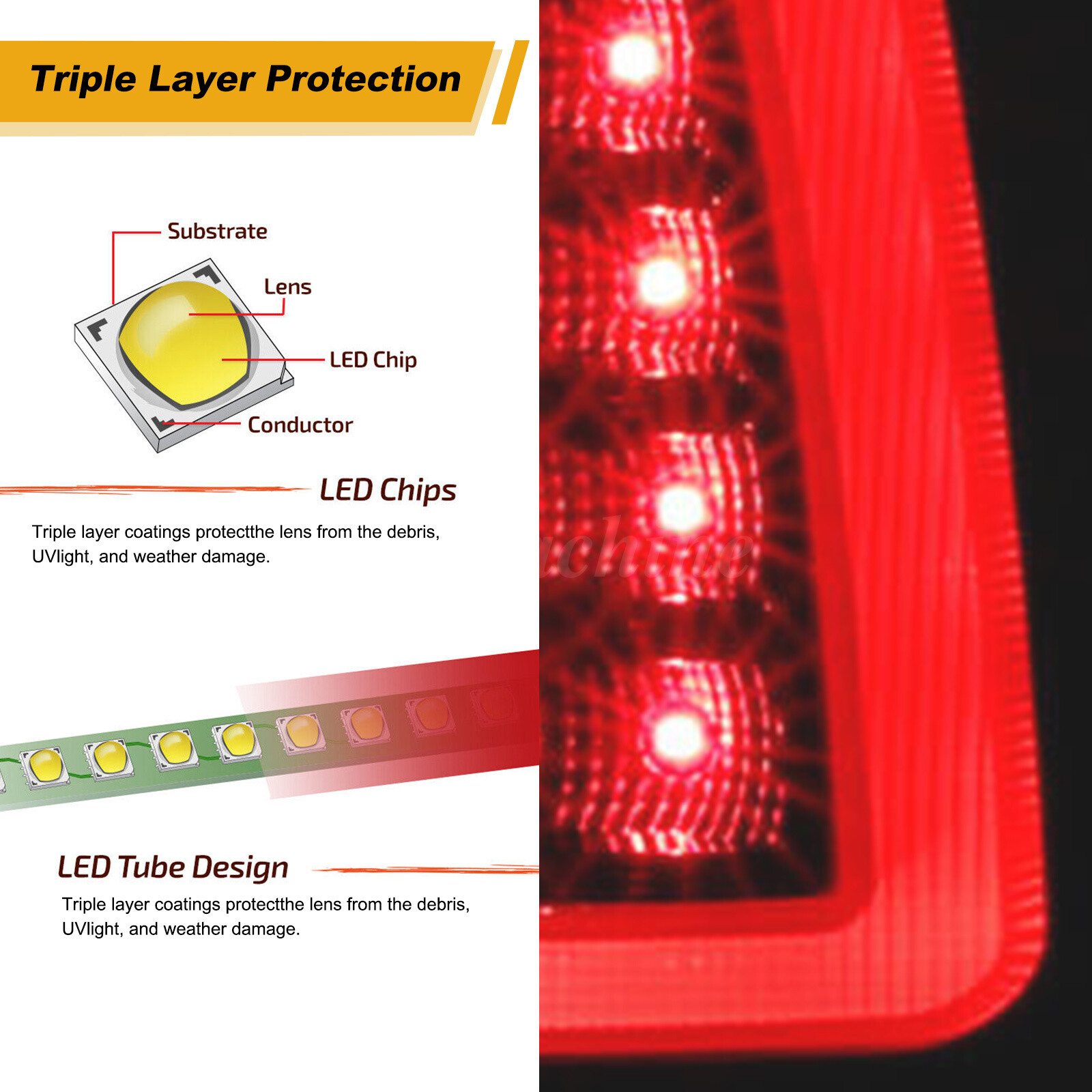 Black LED Tail Lights Fits 2003-2006 Chevy Silverado GMC Sierra 1500 2500HD 3500