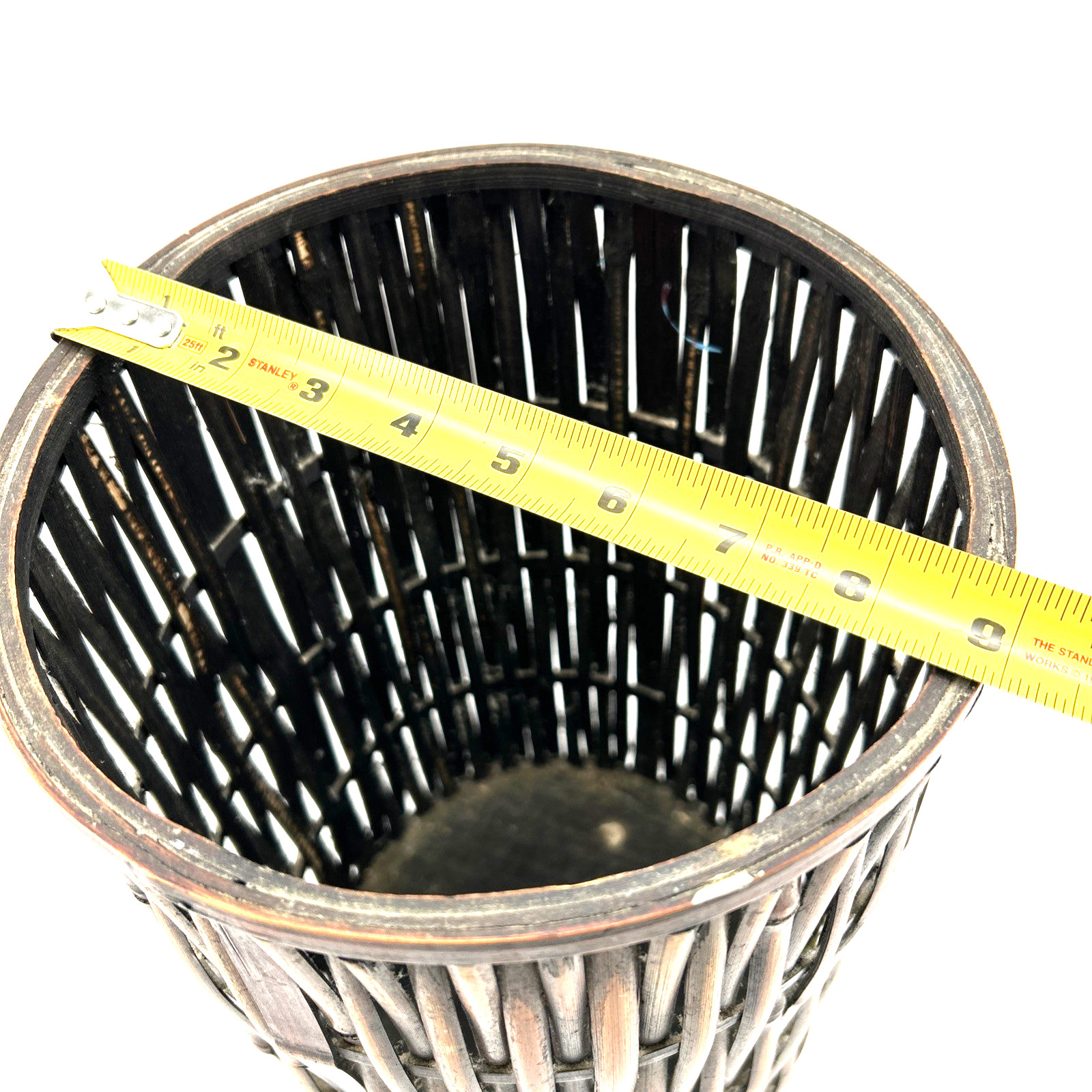 Stained Bamboo Umbrella Stand Holder 15” x 9"