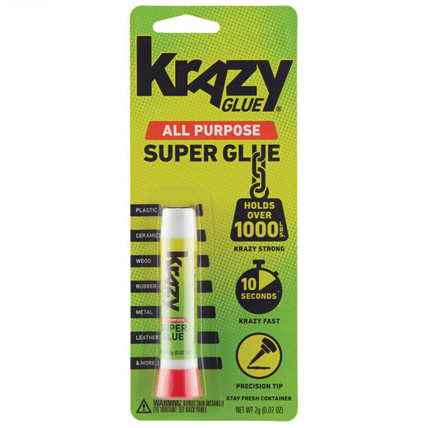 2-20 Pcs of Krazy Glue All Purpose, Crazy Glue, Super Glue, .07oz (2g) Each Tube