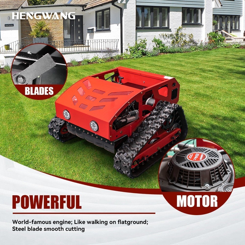 Robot lawn mower sale！Automatic remote control lawn mower Adjustable height 9HP