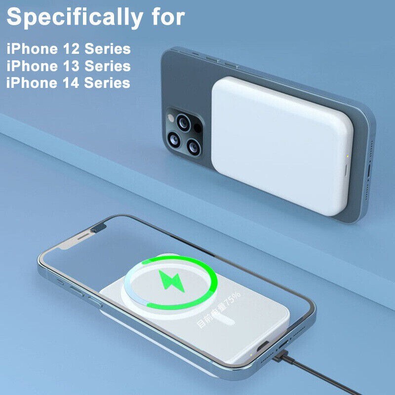10000mAh Power Bank Magnetic Battery Pack Wireless Charger for iPhone 14/13/12
