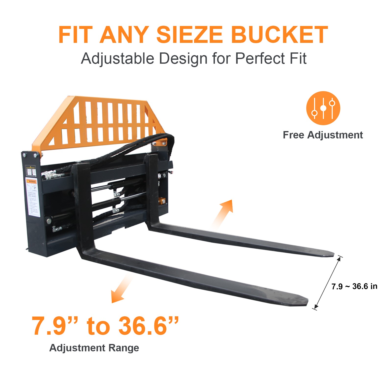 Wolverine 4000LBS Hydraulic Adjustable Forks Skid Steer Attachment For Bobcat US