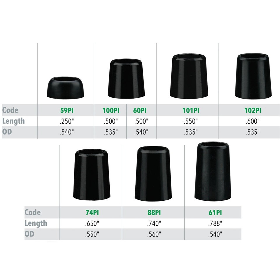 Black .370" Parallel Iron Ferrules - Dozen