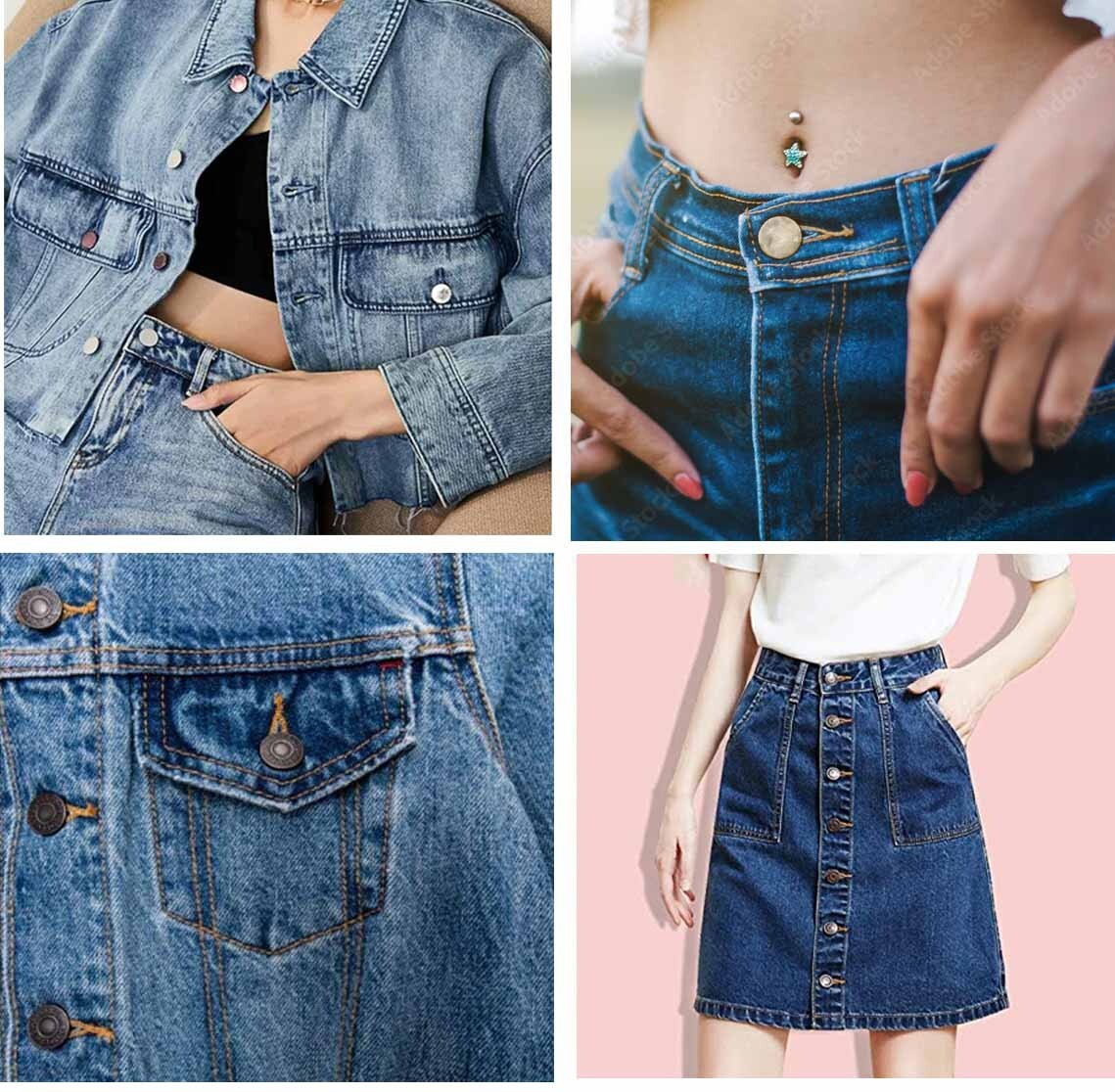 17mm brass jean tack buttons CT. 6 w/Tool - Replacement button for Levis!