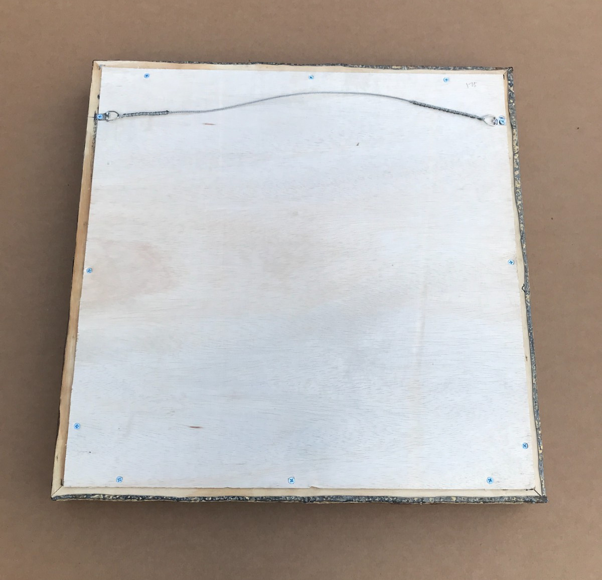 VTG Decorative Salvaged Tin Ceiling Gold 23" SQ. Thick Metal Mirror Old 1614-25B