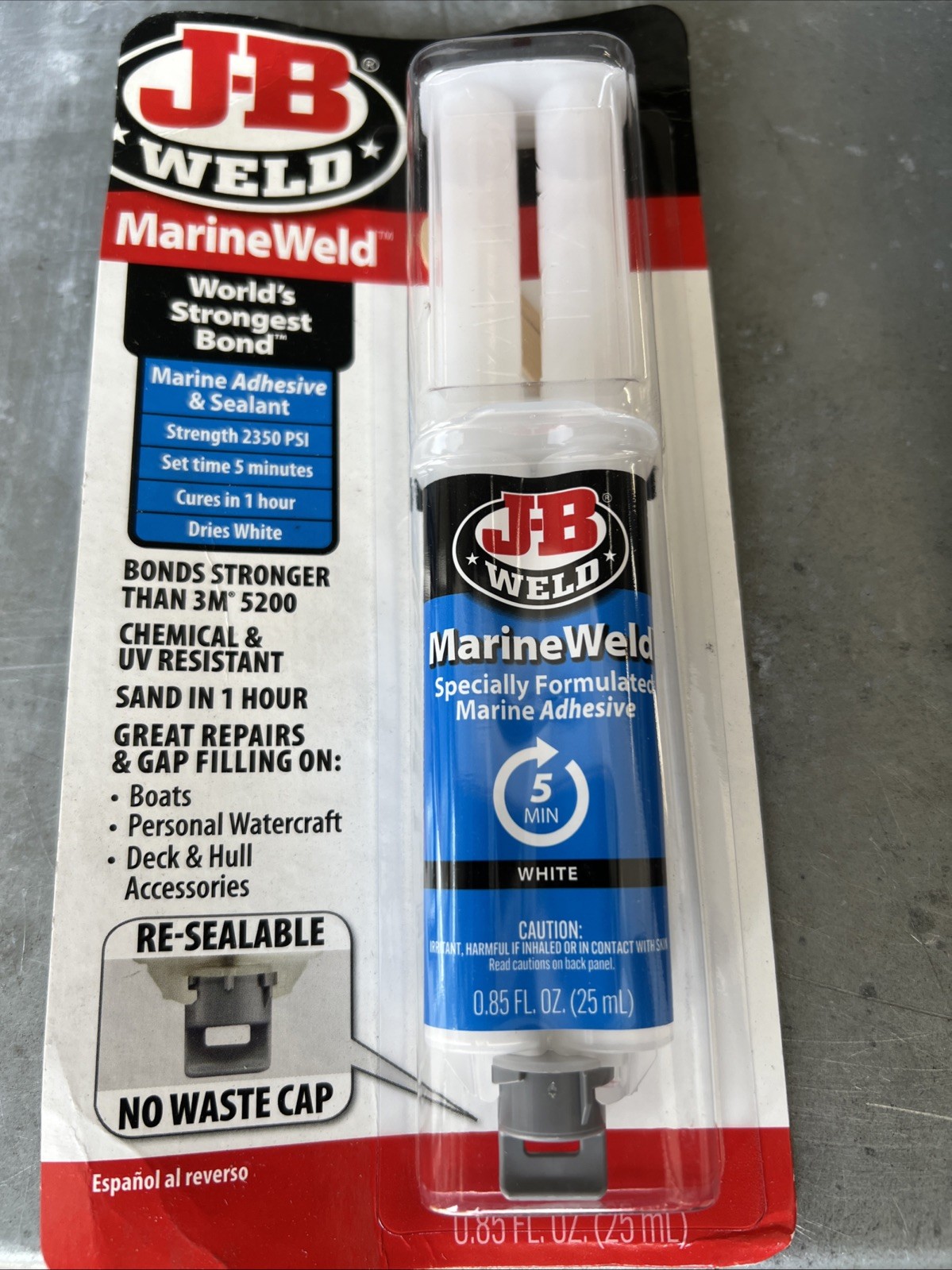 JB Weld 50172 MarineWeld Syringe Bonding Adhesive for Boats, Watercraft & More