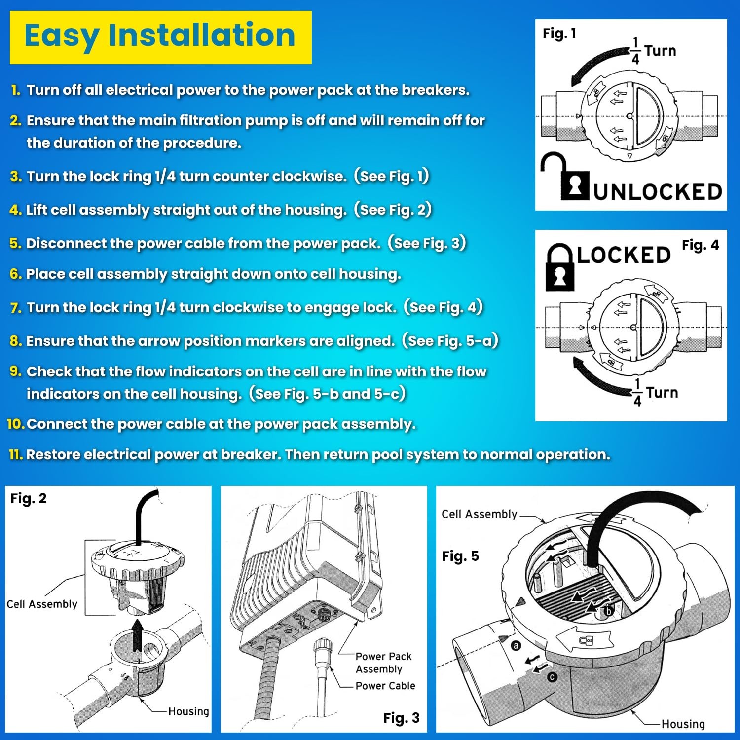 Replacement for Jandy Zodiac R0693900 TruClear Salt Cell Assembly for All Jan...