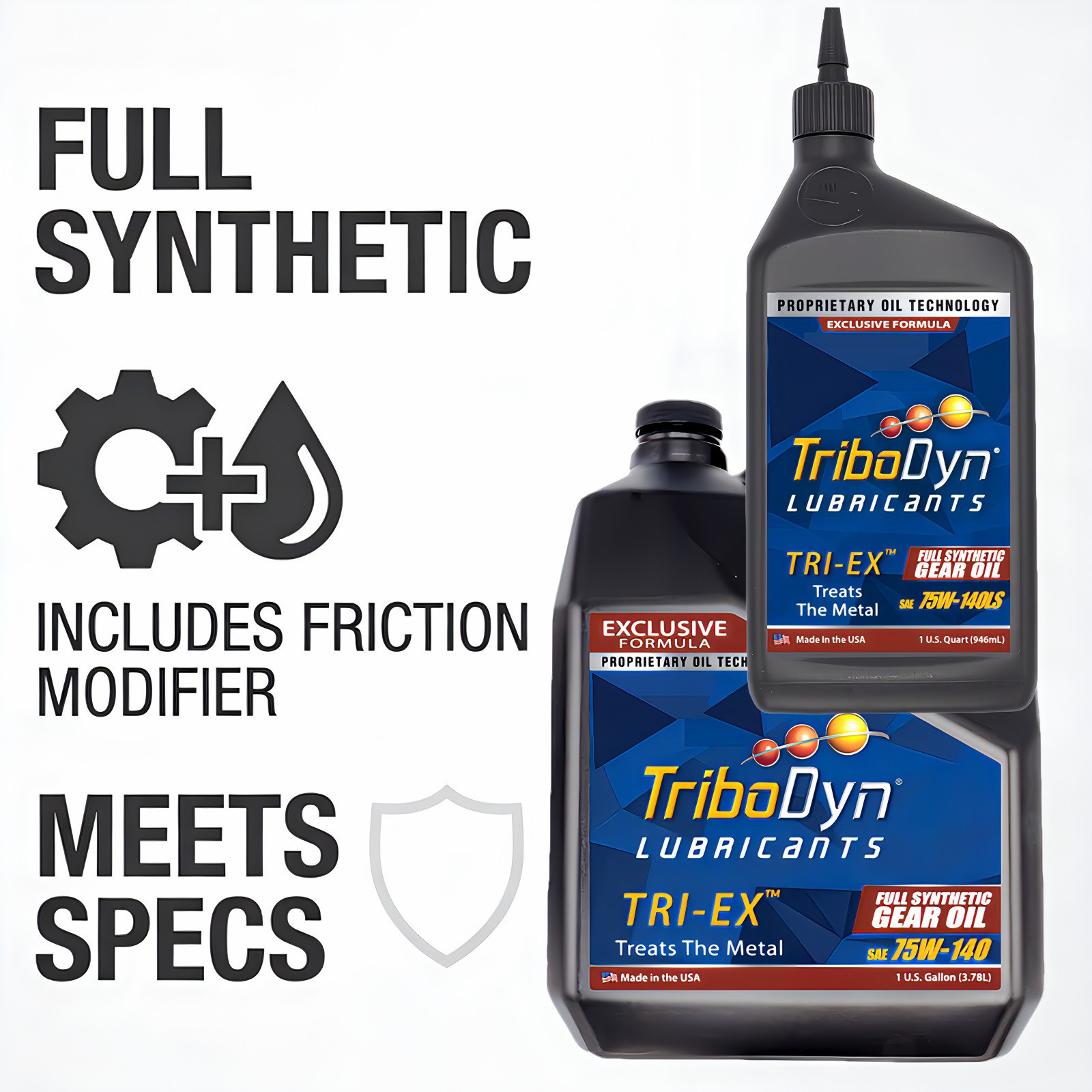 75W-140 Full Synthetic Gear Oil w/ Friction Modifier - Limited Slip Differential
