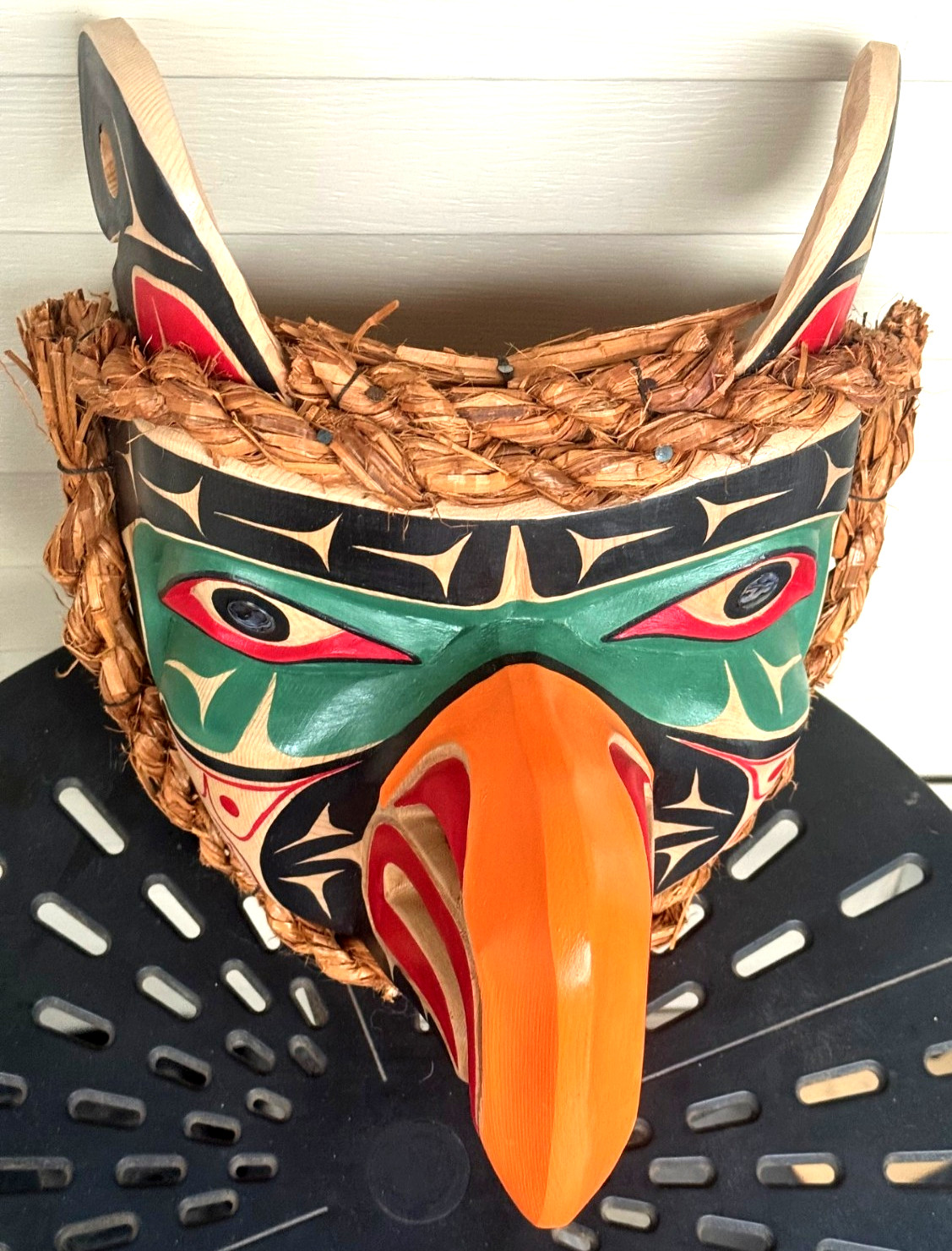 Northwest Coast Native Art Huge Thunder Bird mask carving