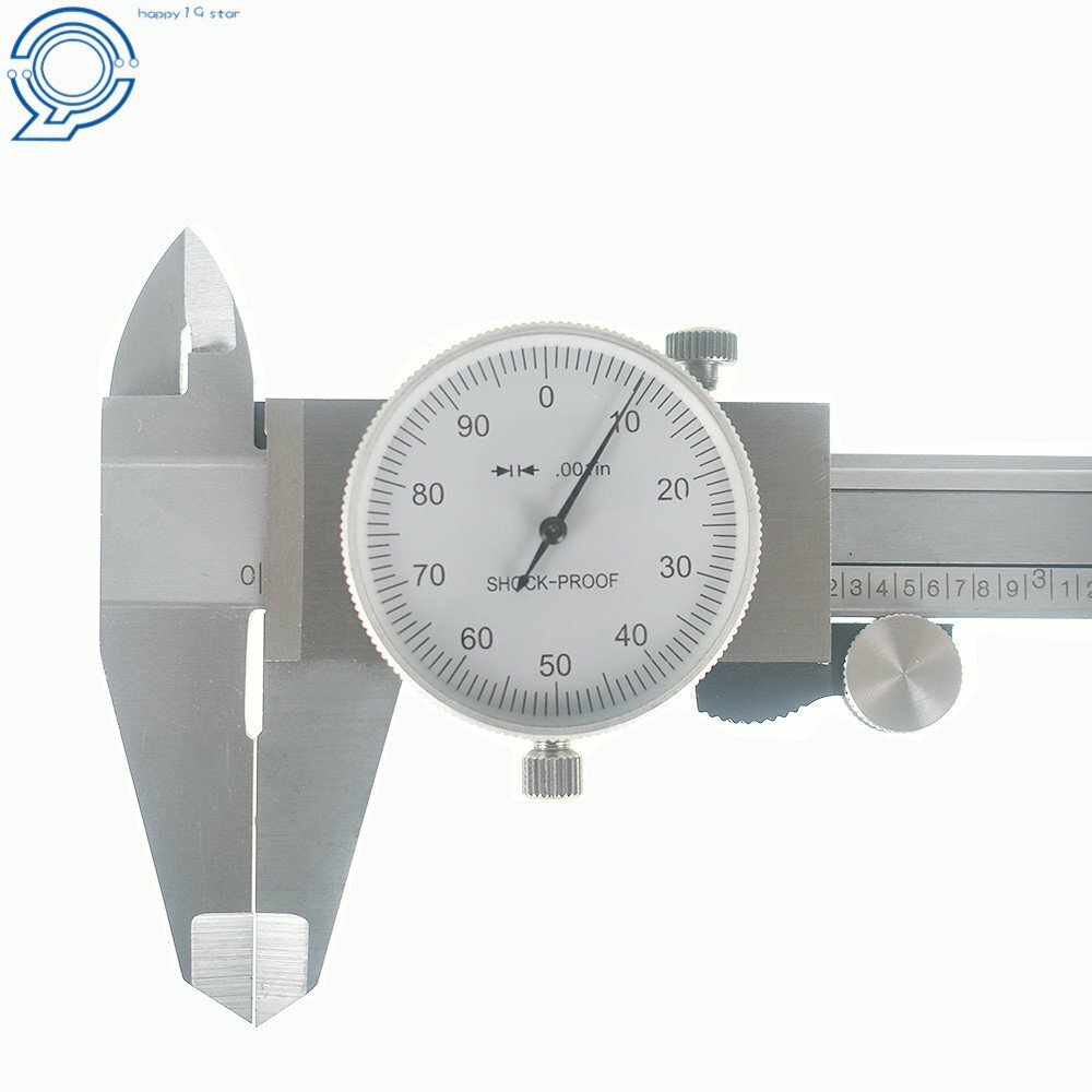 6 Inch Dial Caliper Stainless Steel Shockproof Gauge 0.001" Of One Inch.