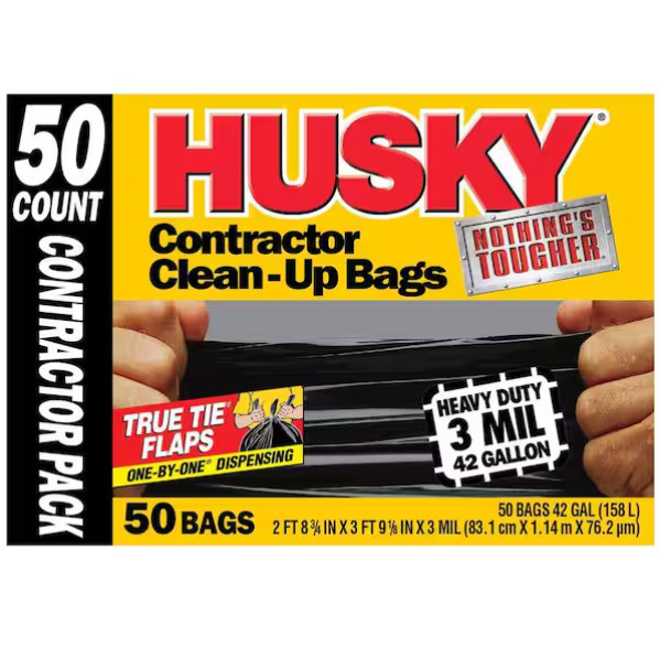 New !Husky 42 Gal. Contractor Bags (50-Count) - HK42WC050B