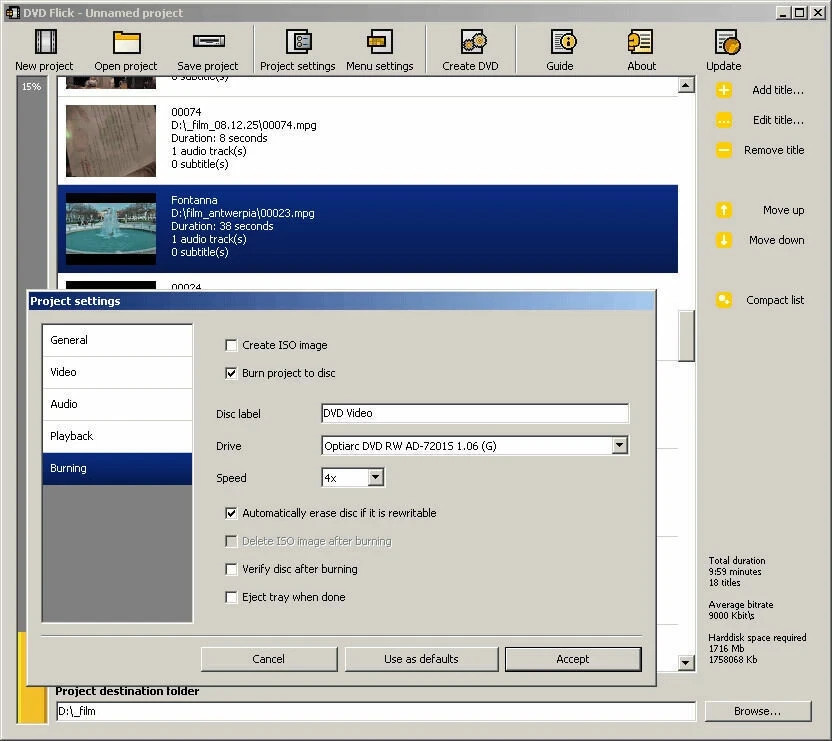 DVD Flick Convert Any Video to DVD - AVI, DIVX, FLV, MOV, WMV for Windows