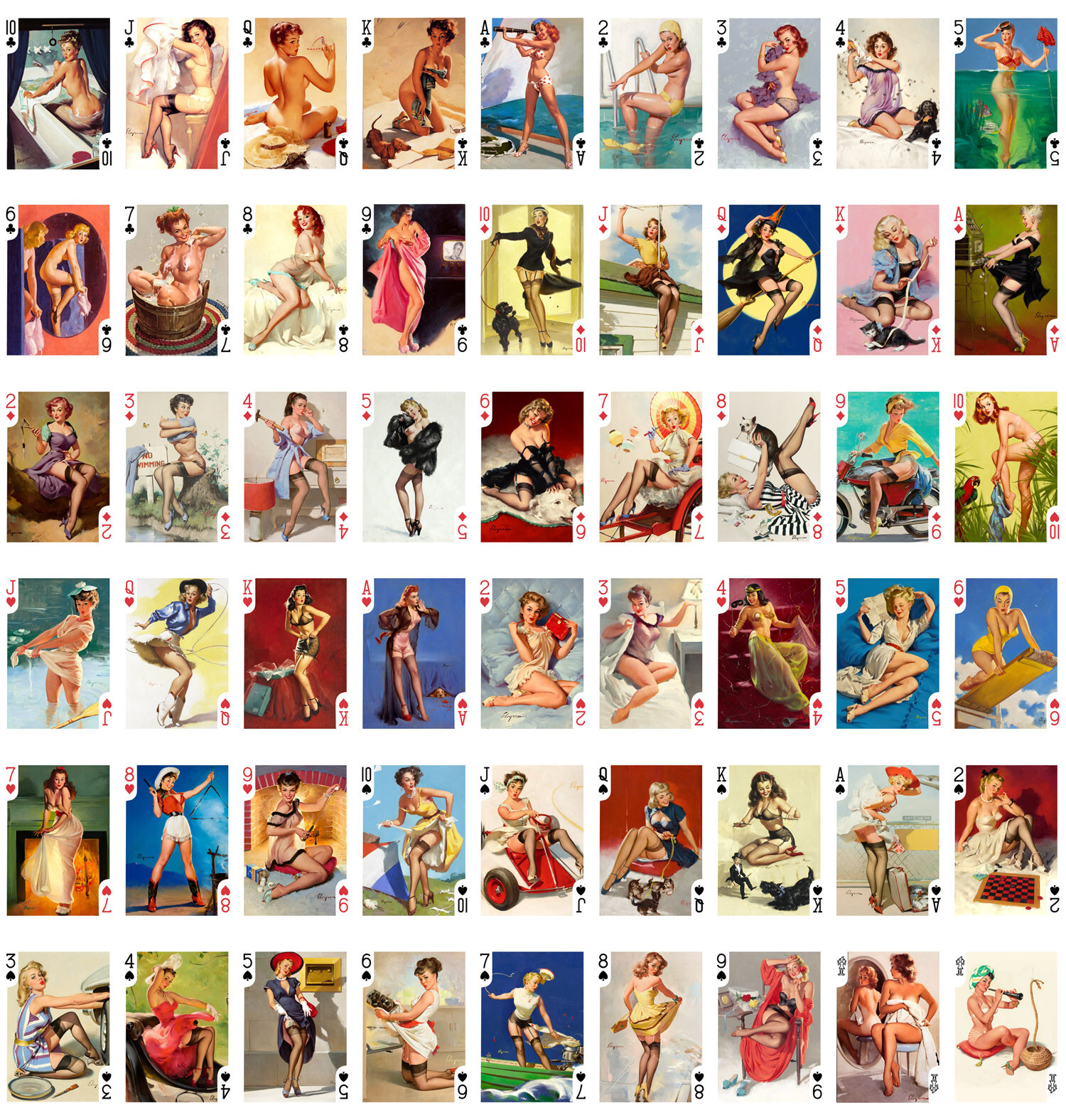 Playing Cards ~ PIN-UP LADIES Vintage Women in Pin Up Style Outfits 035