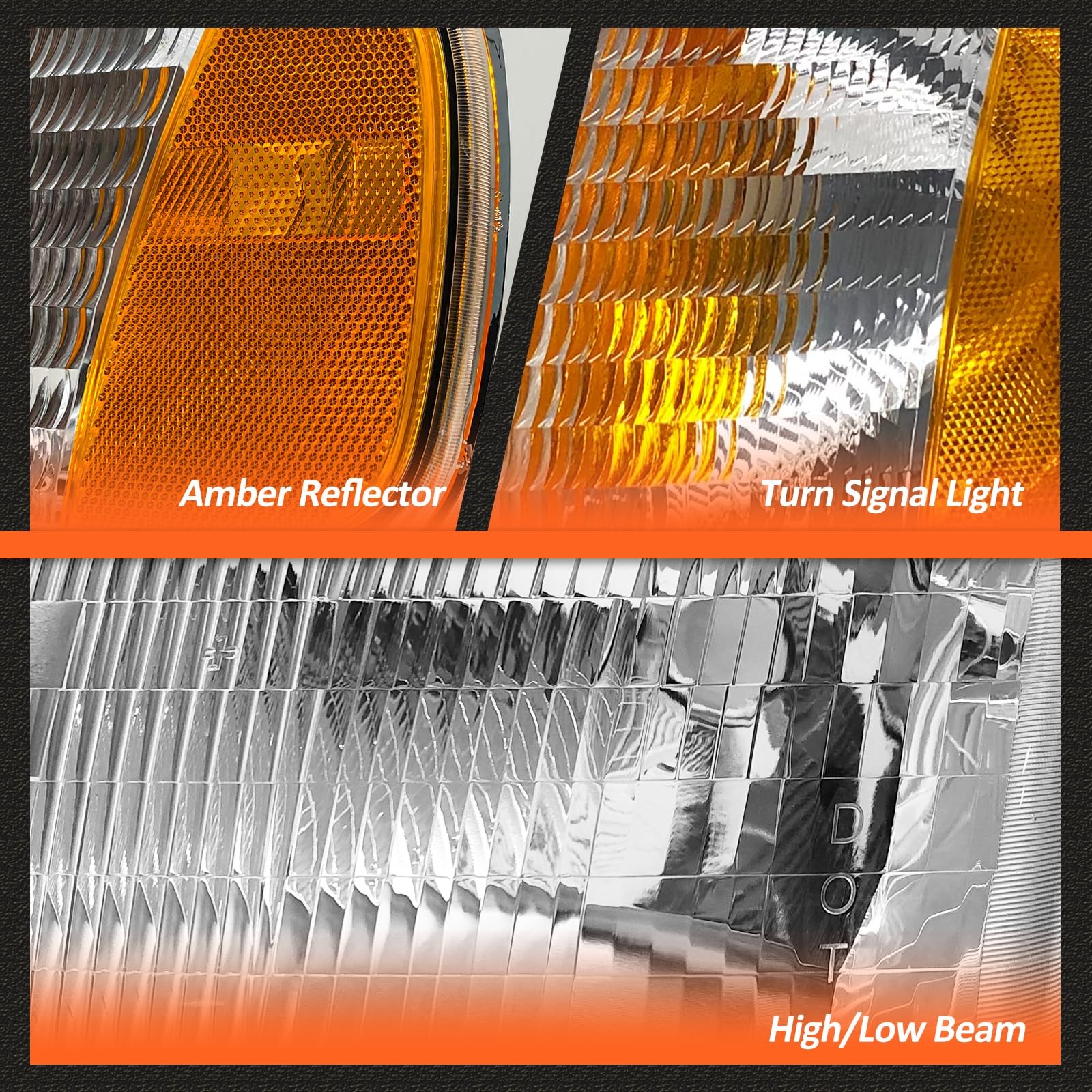 Compatible with Ford 1998-1999 F250 Headlights Assembly for 1997-2003 F150