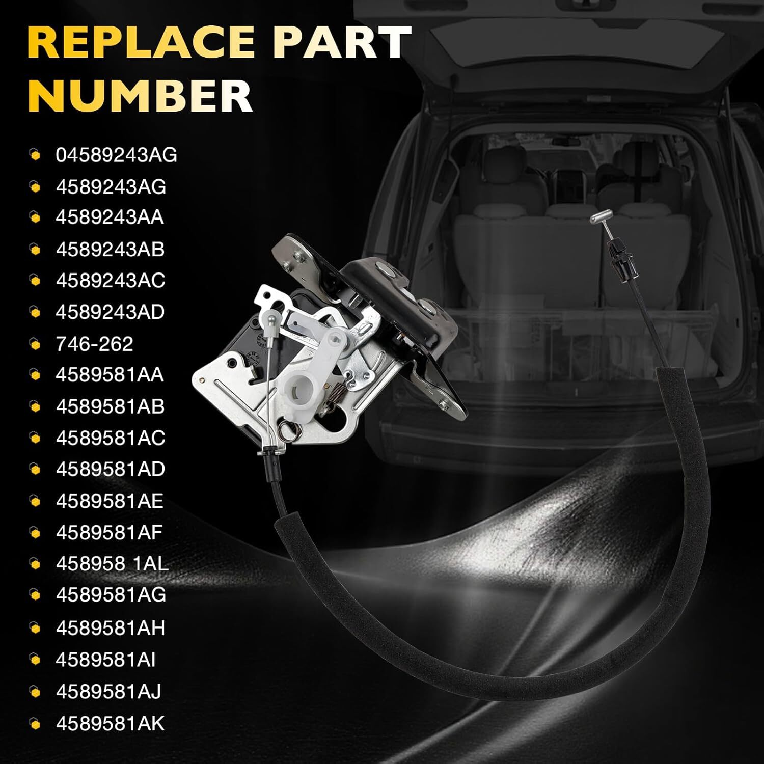 Rear Trunk Tailgate Lock Actuator For 08-20 Dodge Town & Country Journey Ram C/V