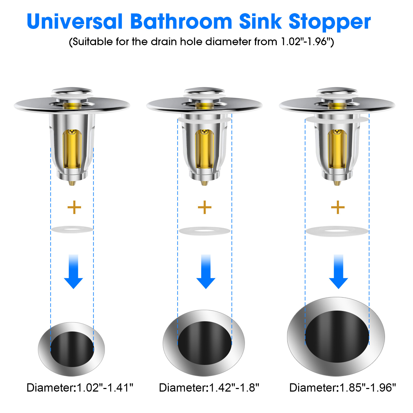 Universal Bathroom Sink Plug Stopper Pop-Up Drain Filter Wash Basin Core Bounce
