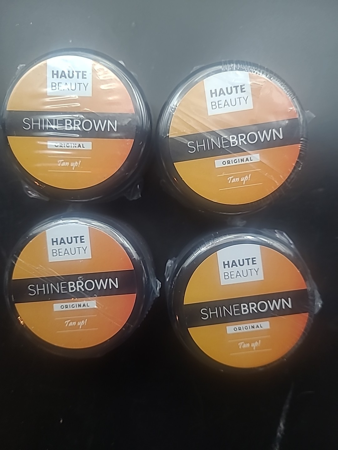 4 X Haute Beauty Shine Brown Original Tan Up Faster Tanning 4 Jars Exp 2027