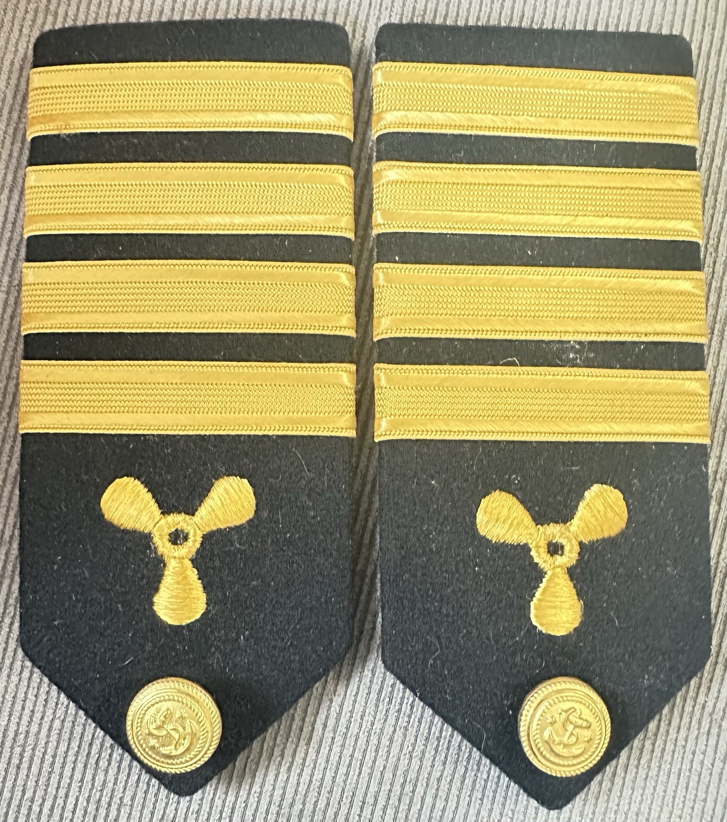 WWII Naval Uniform 4 Bar Pair Shoulder Epaulette Boards PROPELLER S. Appel & Co.