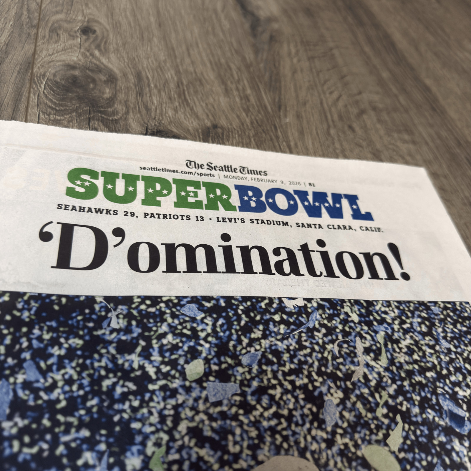 Seattle Times Seahawks SUPER BOWL CHAMPIONS FULL NEWSPAPER 2/9/2026