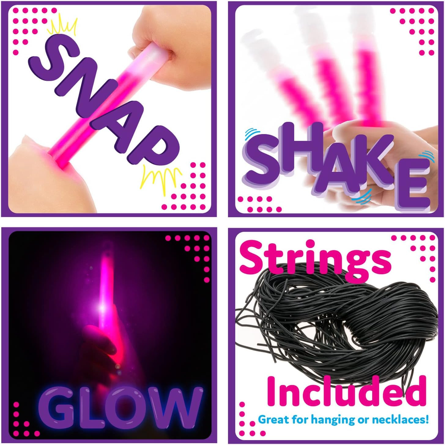 Glow Sticks Party Supplies for Kids and Adults (25Pk Assorted) - 6 Inch Bulk Glo