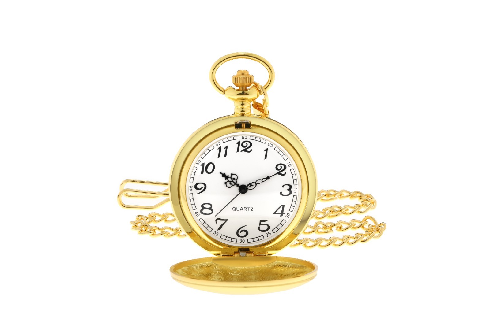 Vintage Gold Pocket Watch with Chain for Men Classic 1920s Style Gift