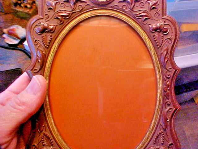 1855 Dated Cameo Themed Gutta Percha Thermoplastic Cabinet Card Wall Frame RARE!