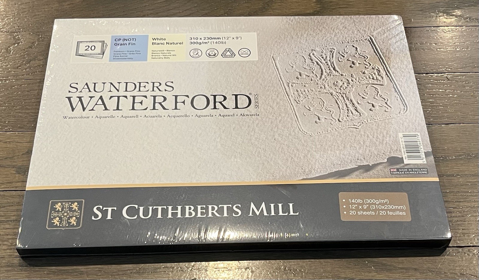 New St. Cuthberts Mill Saunders Waterford Watercolor Paper Block - 12x9 inch CP