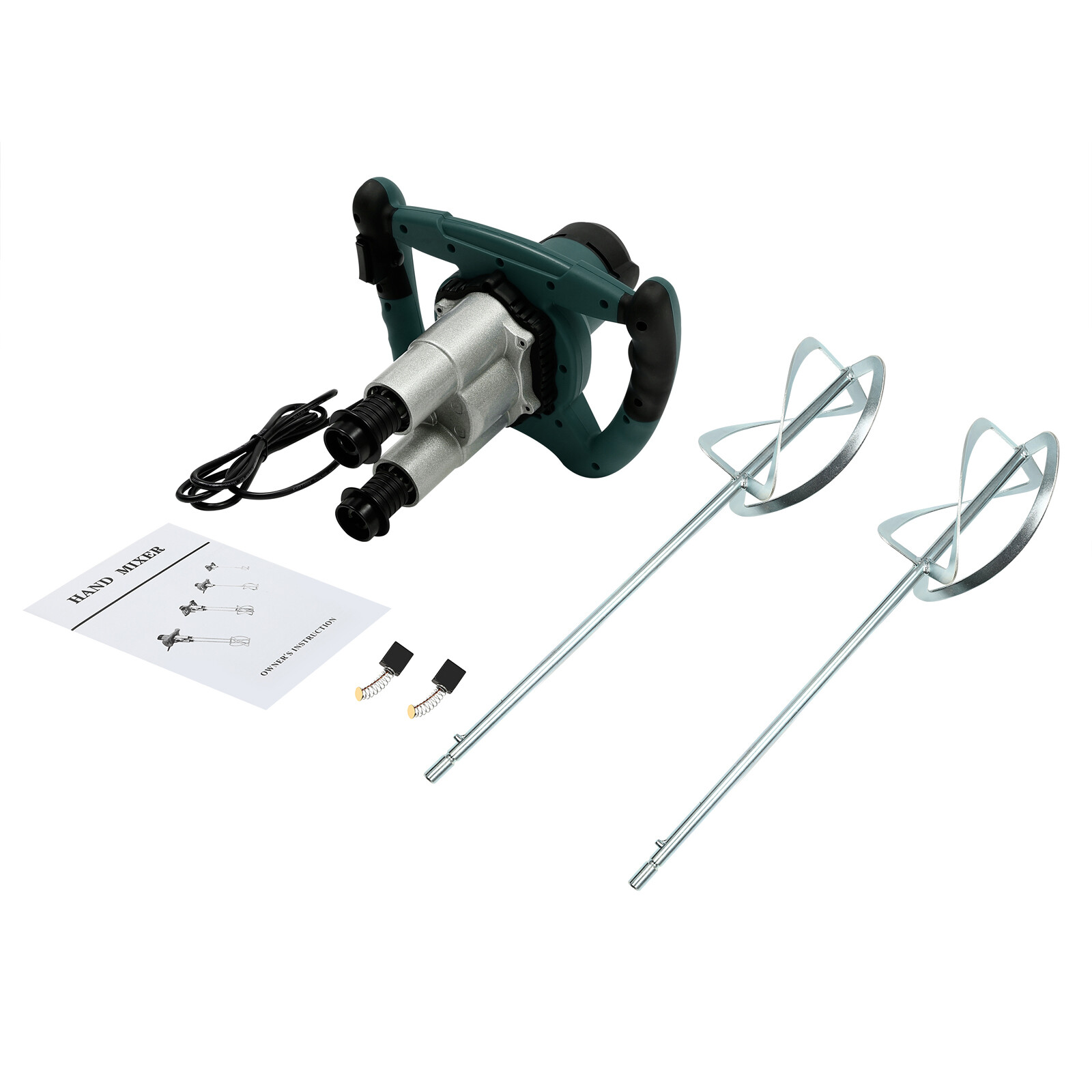 1800w Concrete Mortar Mixer Cement Grout Plaster Stirrer Double Paddle Mixer USA
