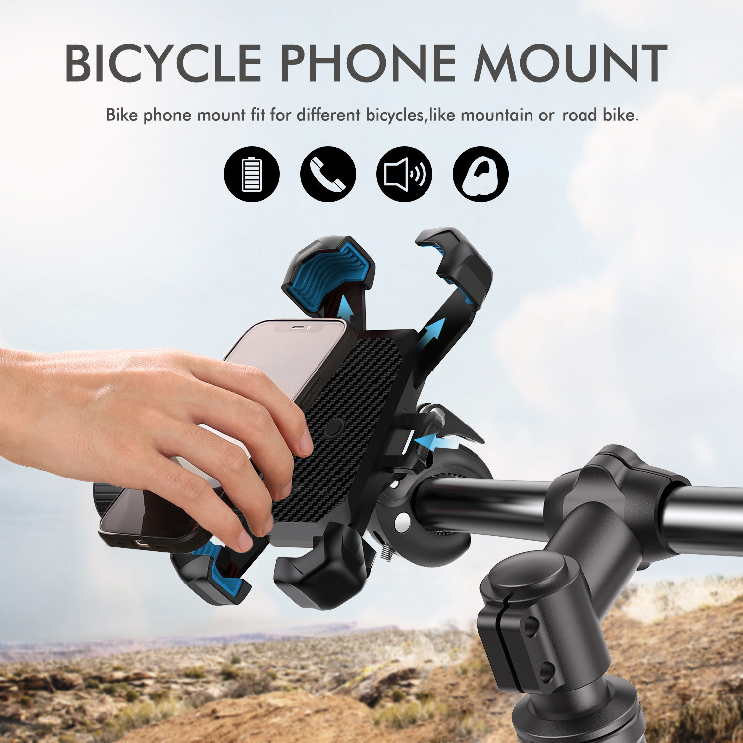Motorcycle Bike Handlebar Mount Holder Bicycle For iPhone Samsung Cell Phone GPS