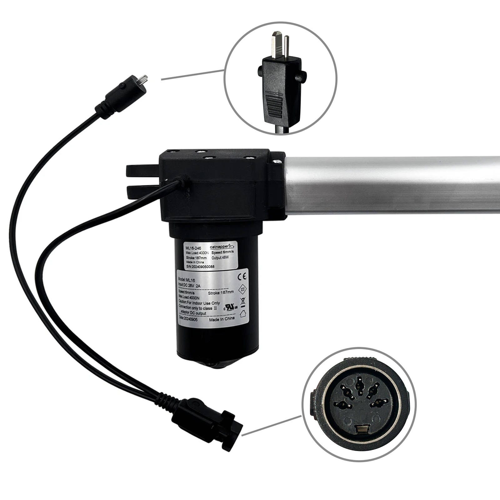 Mulin ML16 ML16-246 Motor Actuator for Adjustable Bed Power Recliner Lift Chairs