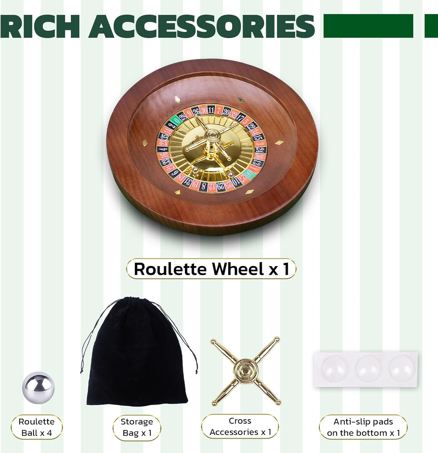 10 Inch Wooden Roulette Wheel,Professional Solid Wood Casino Roulette Wheels for