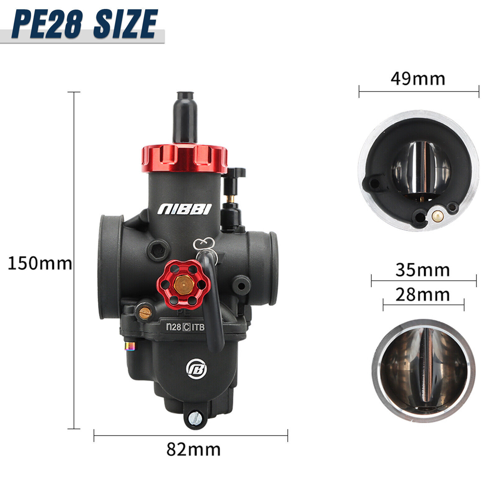 NIBBI PE28mm Carburetor Throttle Cable Kit For Yamaha TW200/E Trailway 1987-2025