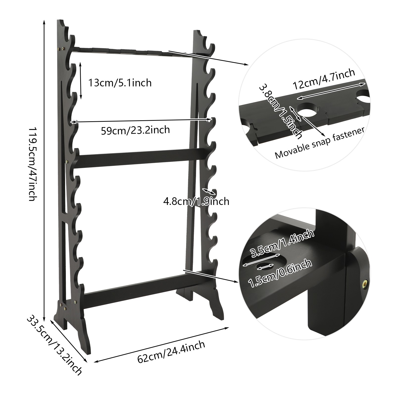 10 Tier Vertical Sword Stand Display 5 Hole Sword Holder