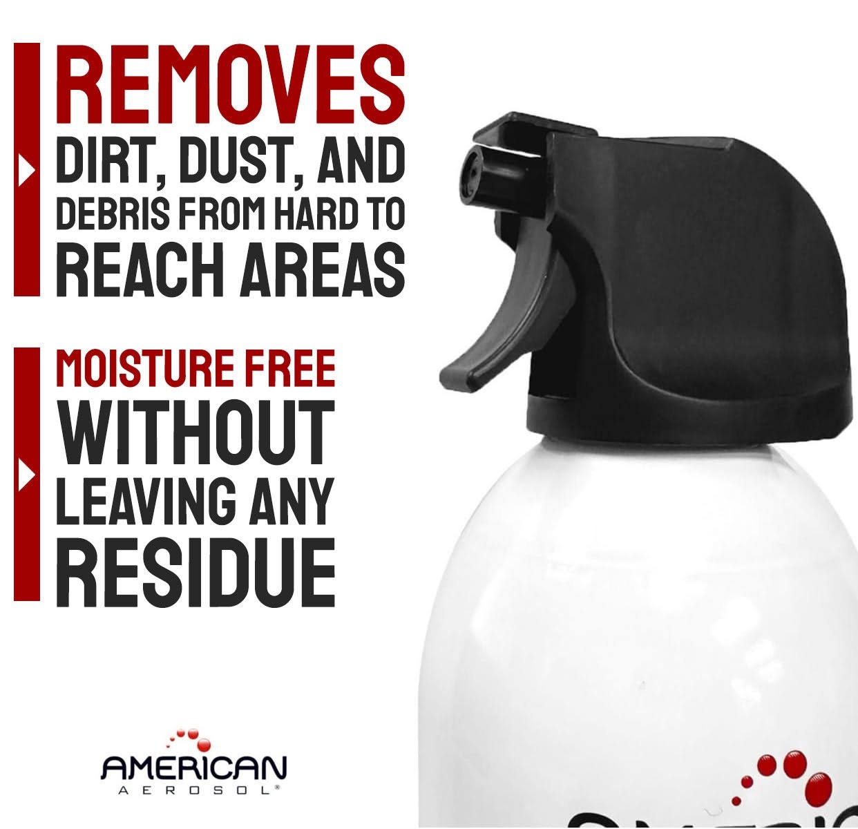 American Aerosol Compressed Gas Electronics Duster, 10 oz,