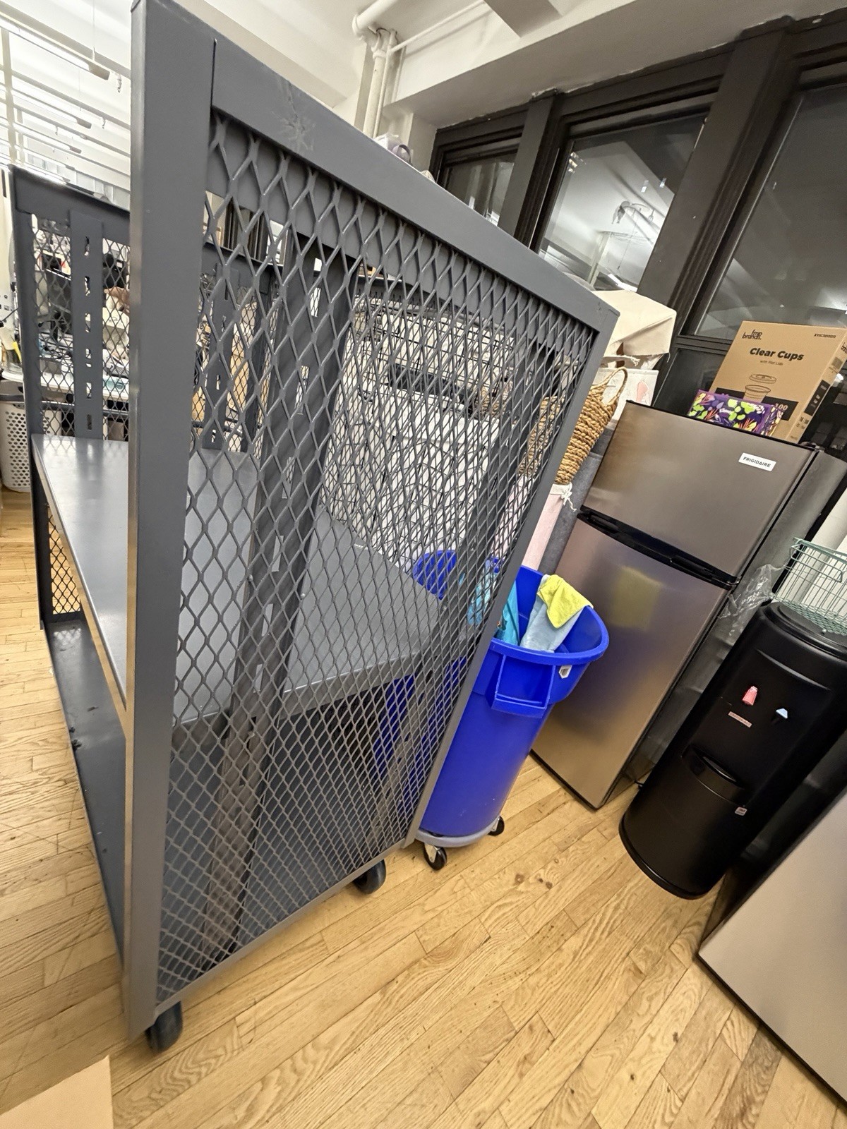 Heavy Duty Metal Mesh Utility Cart with Wheels and Two Shelves