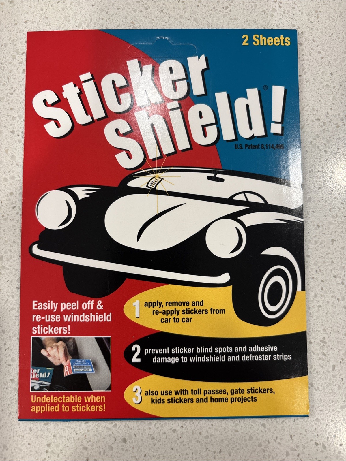 Sticker Shield Windshield Sticker Applicator for Easy Application - 4x6 2 Sheets