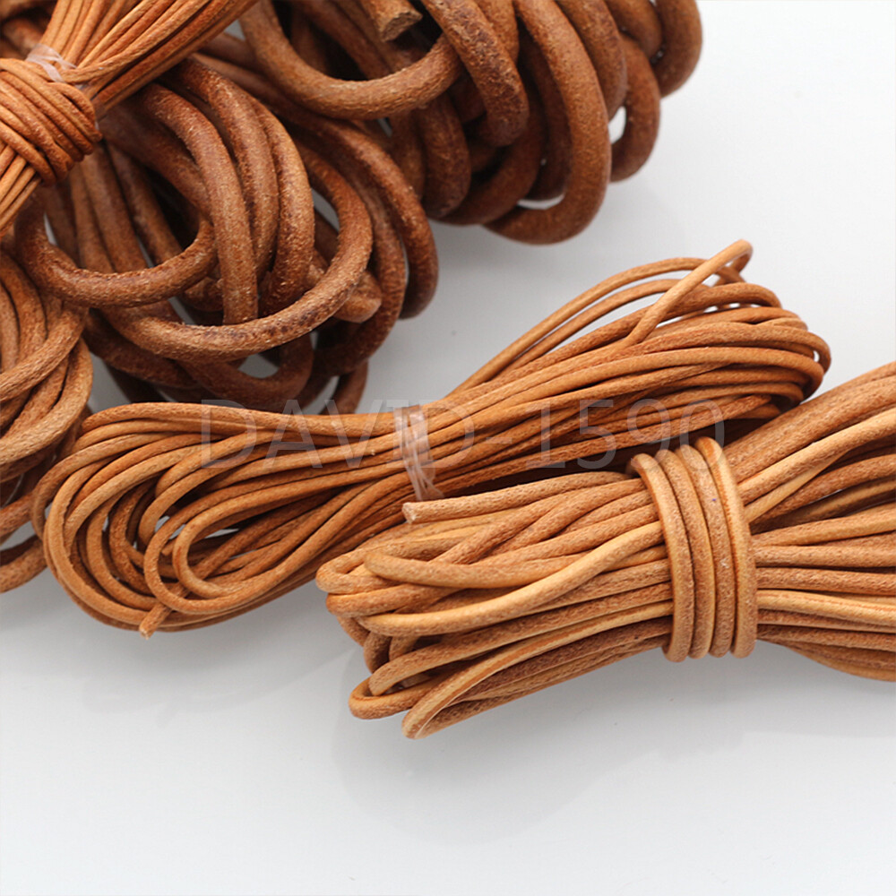 DIY Round Cow Real Leather Cord Lace Rope Weave String for Necklace Bracelet Bag