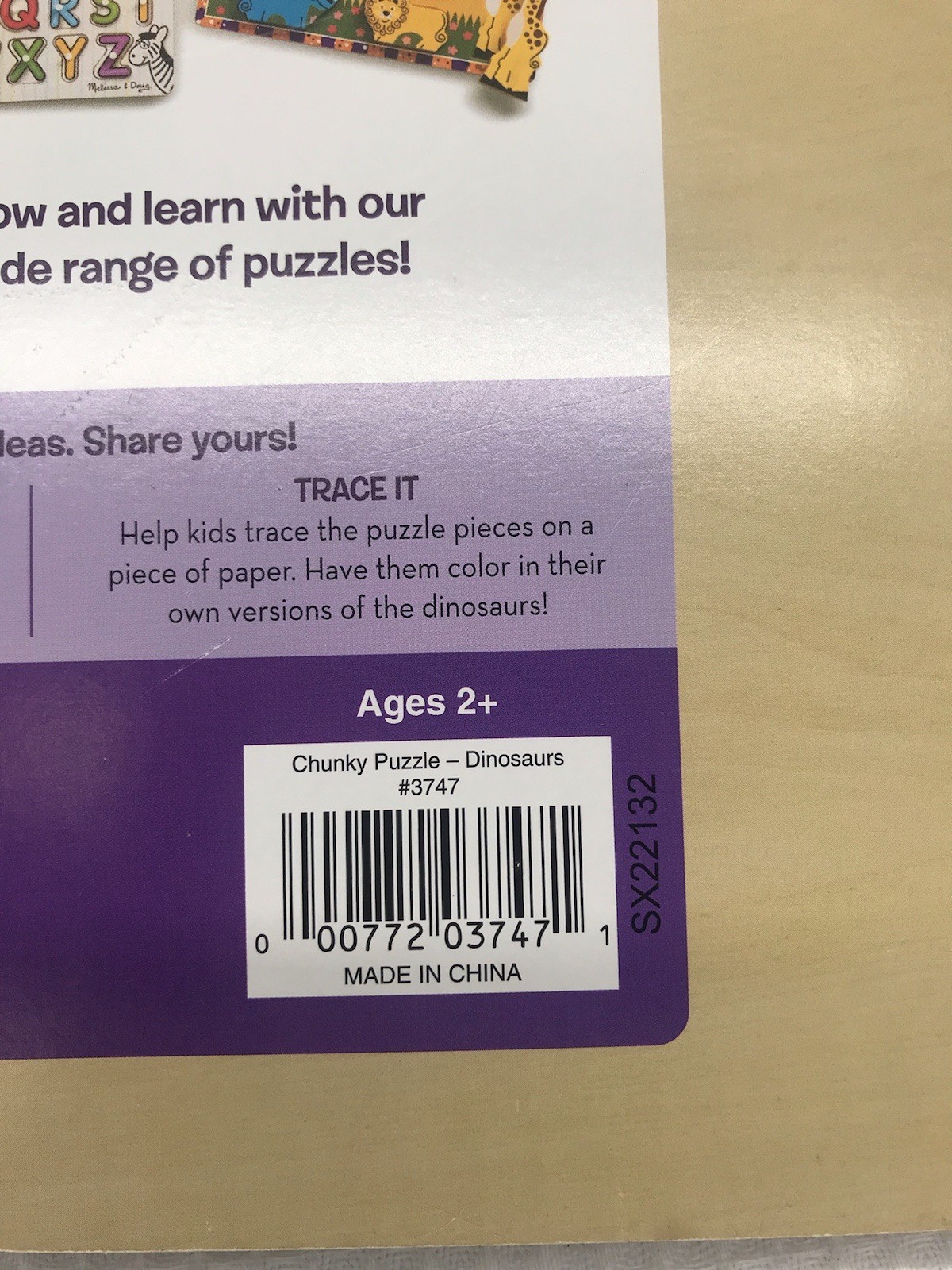 Wooden Chunky Peg Puzzle Lot 4 Melissa & Doug Zoo Farm Animals Pets Dinosaurs￼￼