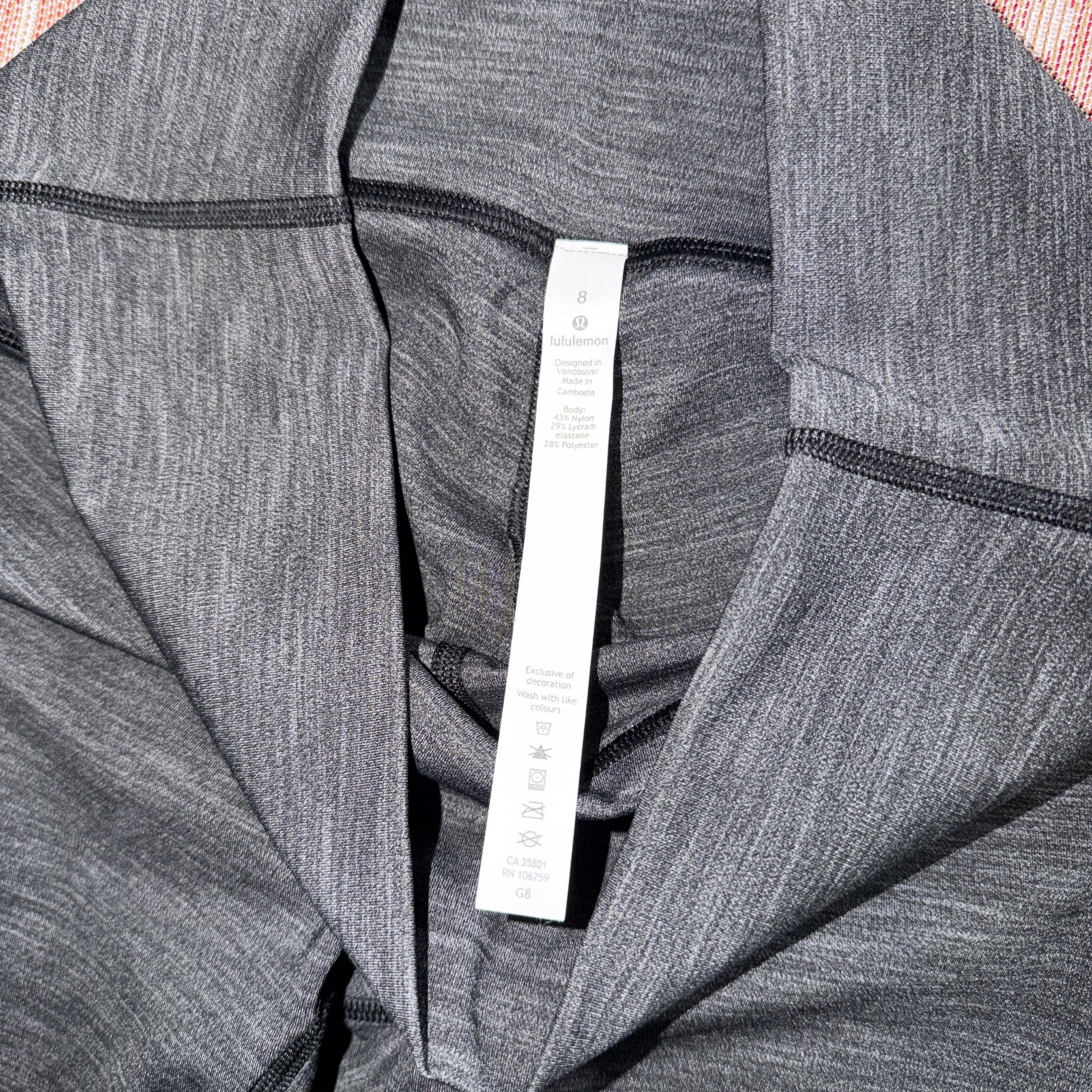 Lululemon Women’s Wunder Under HR Tight 28” *Br Lux LW5CI5S HBLK Gray Size 8