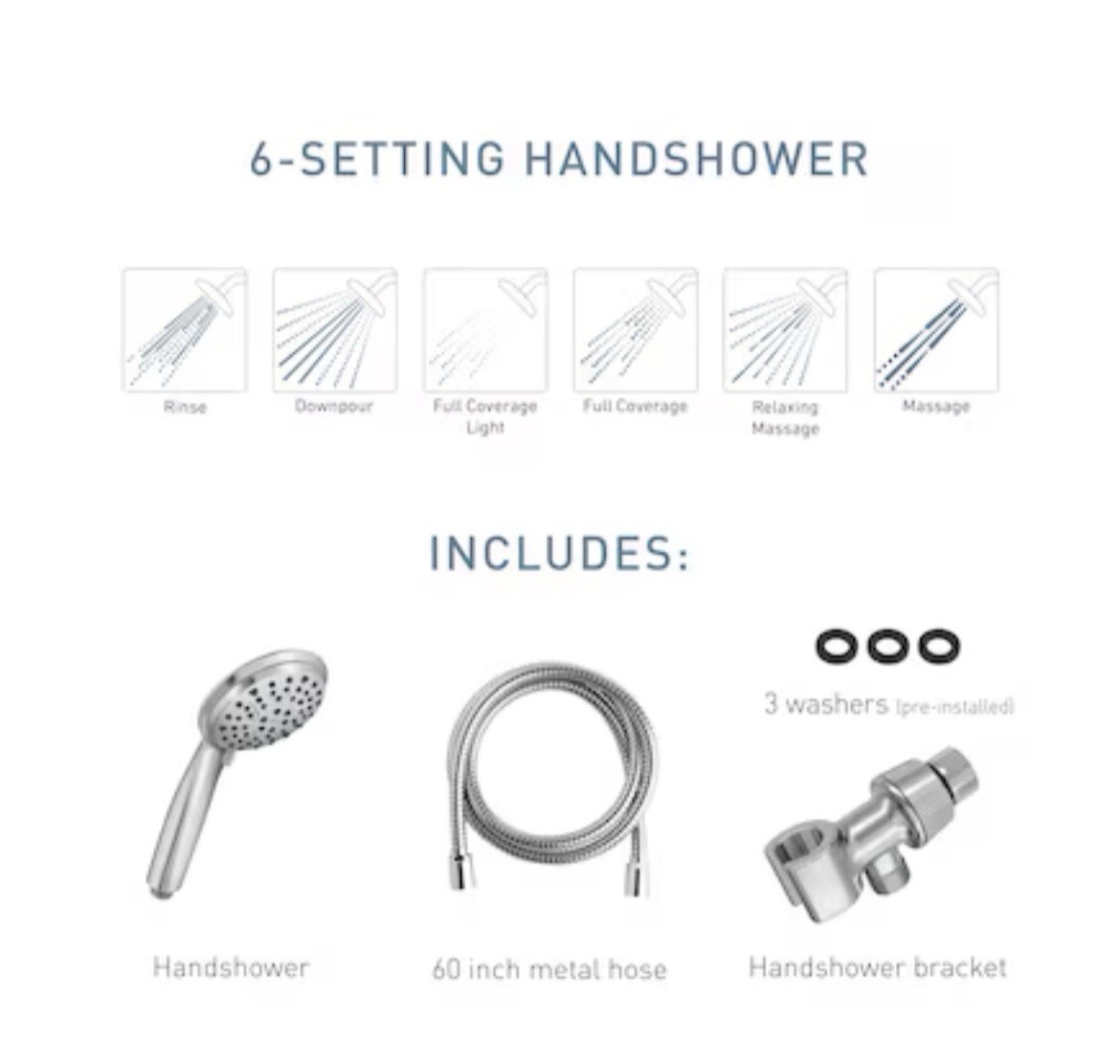 Moen Attune 218H0 6-Spray Handheld Shower Head in Chrome