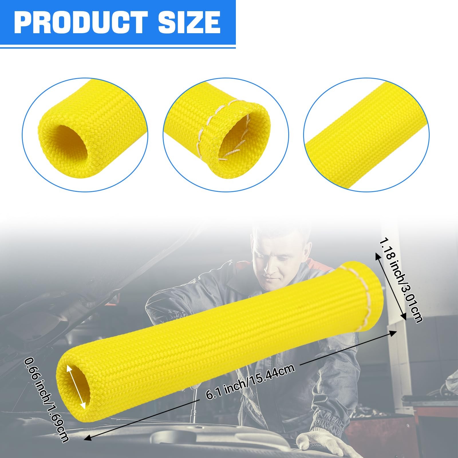 2500° Spark Plug Heat Shield Sleeve for 8PCS Wire Boots Yellow
